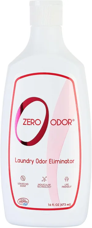 Zero Odor  Laundry Odor Eliminator - Permanently Eliminate laundry Odor  Patented Molecular Technology Best For Clothes, Towels & Linens, Shoes, Bags, Etc. - rinse and refresh Again, 16oz